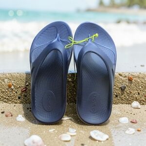Women's OOFOS OOriginal Comfort Sandal Navy Blue Size 7 New